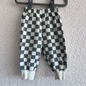 Forever French Baby Sweatpants Joggers Green Checkered Size‎ 6-12 Months